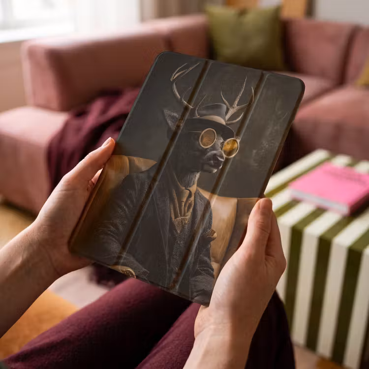 iPad-Hülle - Hirsche - Sonnenbrille - Schwarz - Anzug — 4