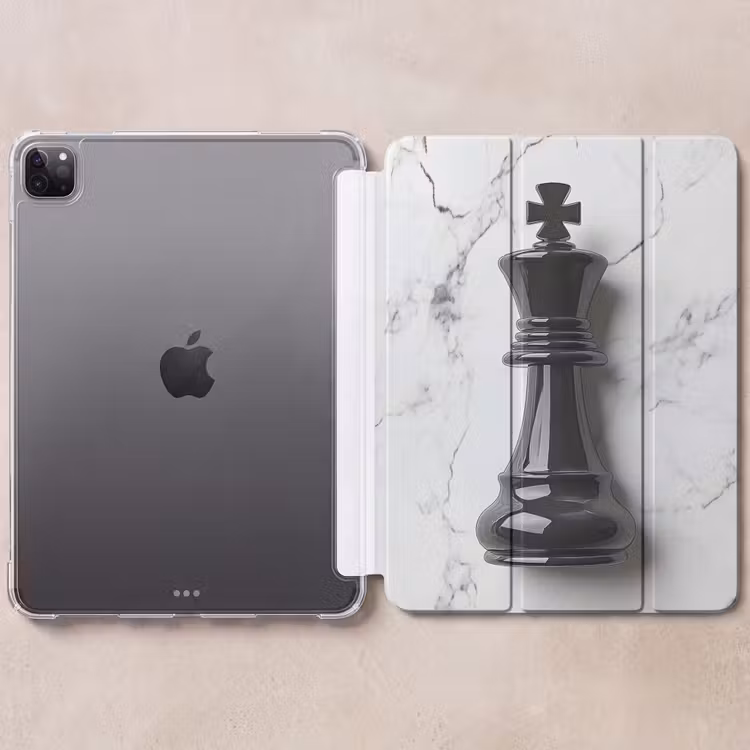 iPad-Hülle - Schachfigur - König - Schwarz - Marmor — 6