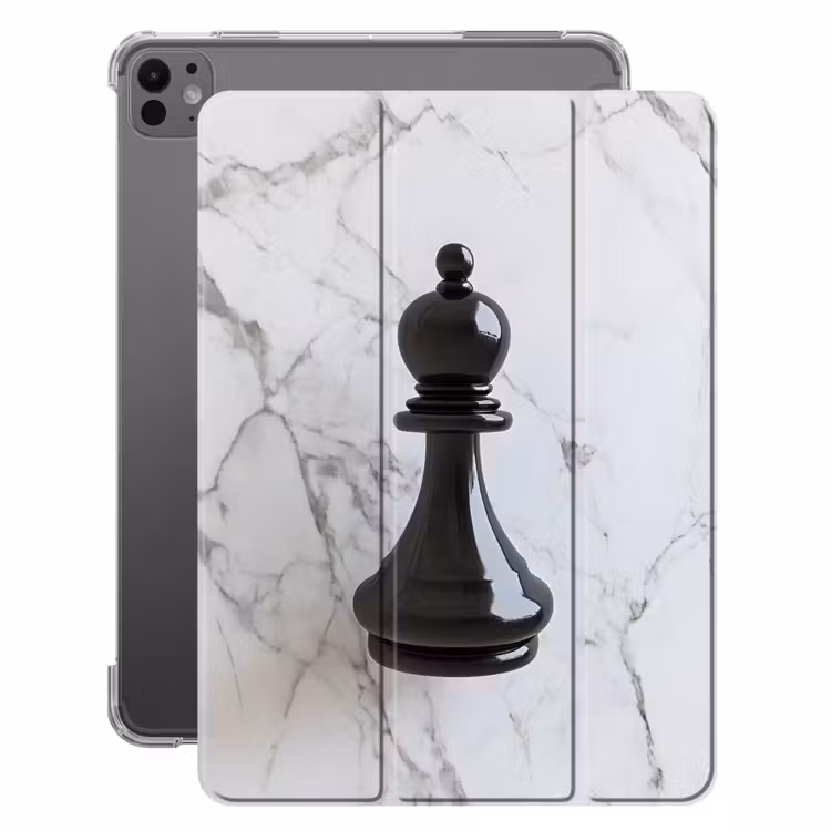 iPad-Hülle - Schachfigur - Läufer - Schwarz - Marmor — 1