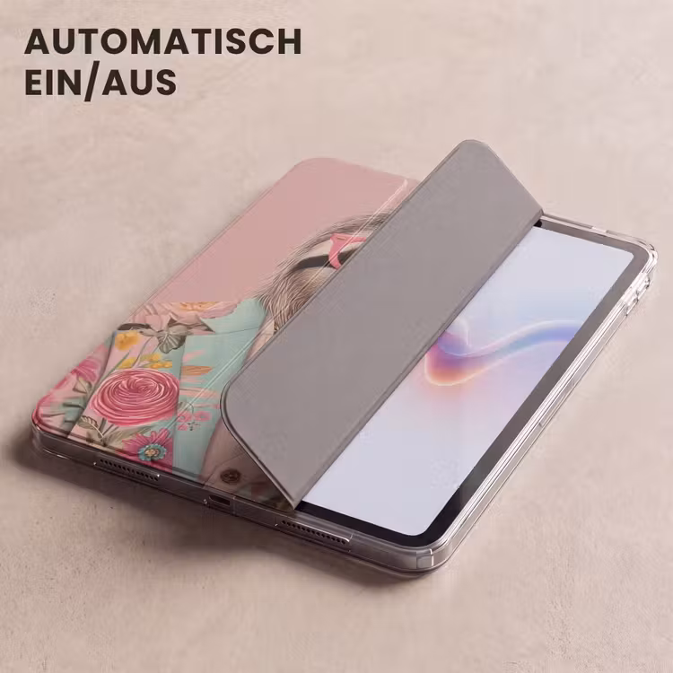 iPad-Hülle - Faultier - Blumendruck - Brille - Rosa — 5