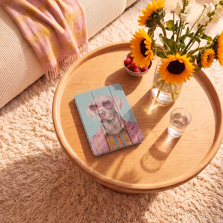 iPad-Hülle - Hund - Hemd - Blumen - Brille — 2