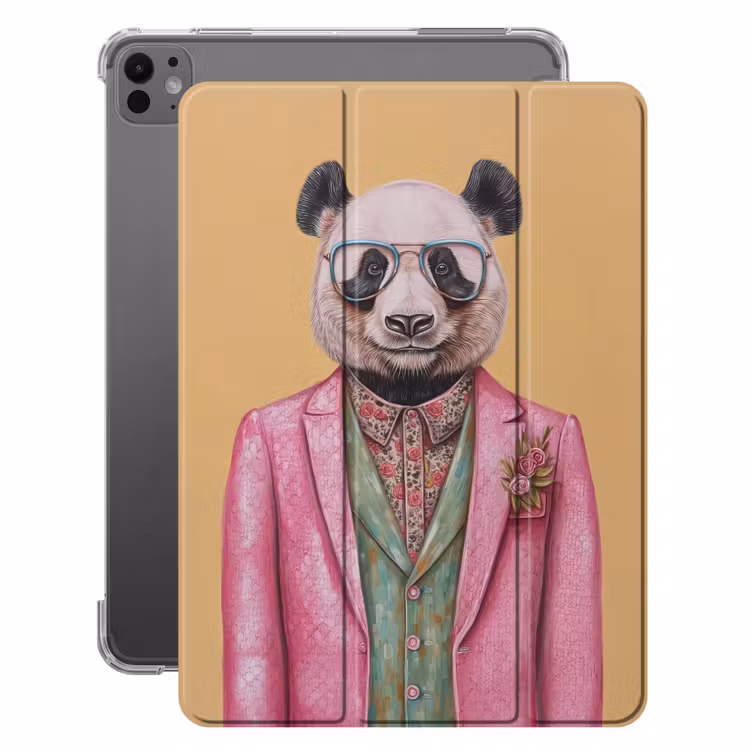 iPad-Hülle - Panda - Anzug - Sonnenbrille - Blau — 1
