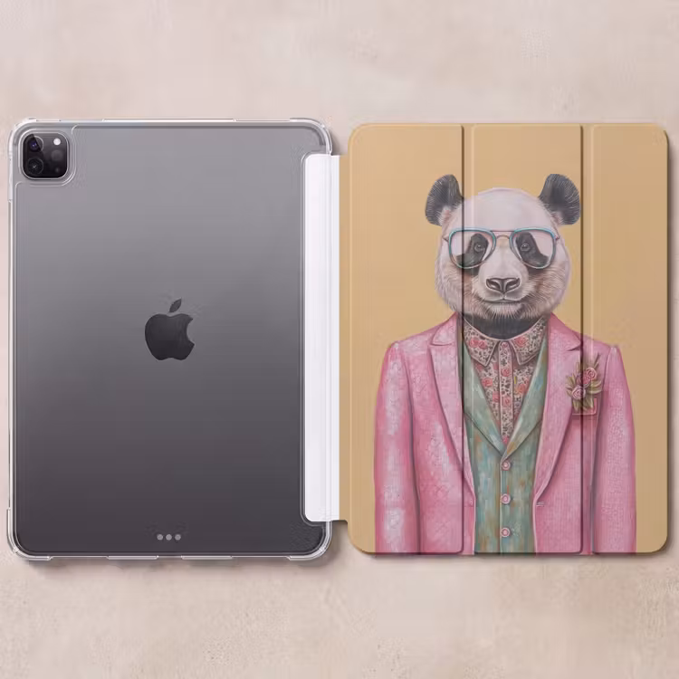 iPad-Hülle - Panda - Anzug - Sonnenbrille - Blau — 6
