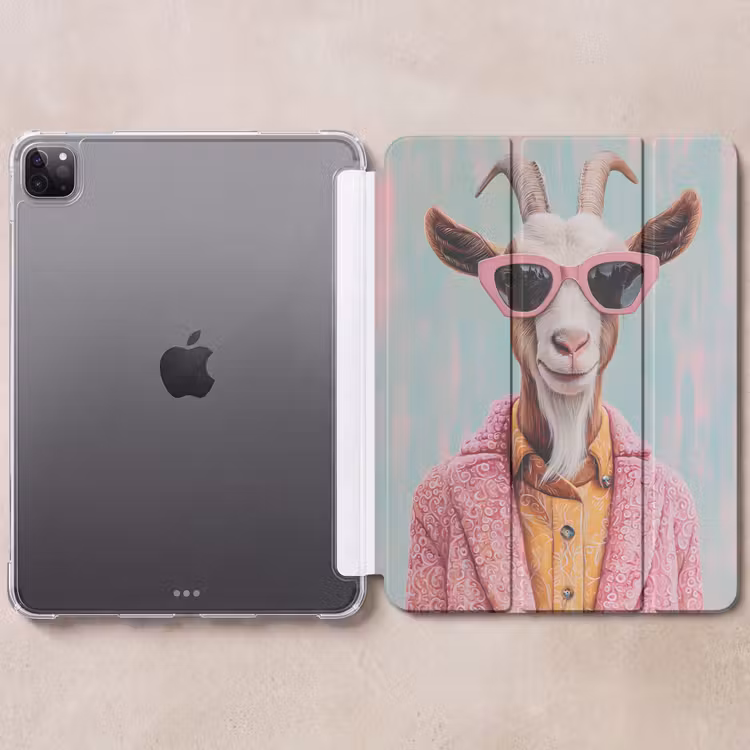 iPad-Hülle - Sonnenbrille - Rosa - Ziege - Anhören — 6