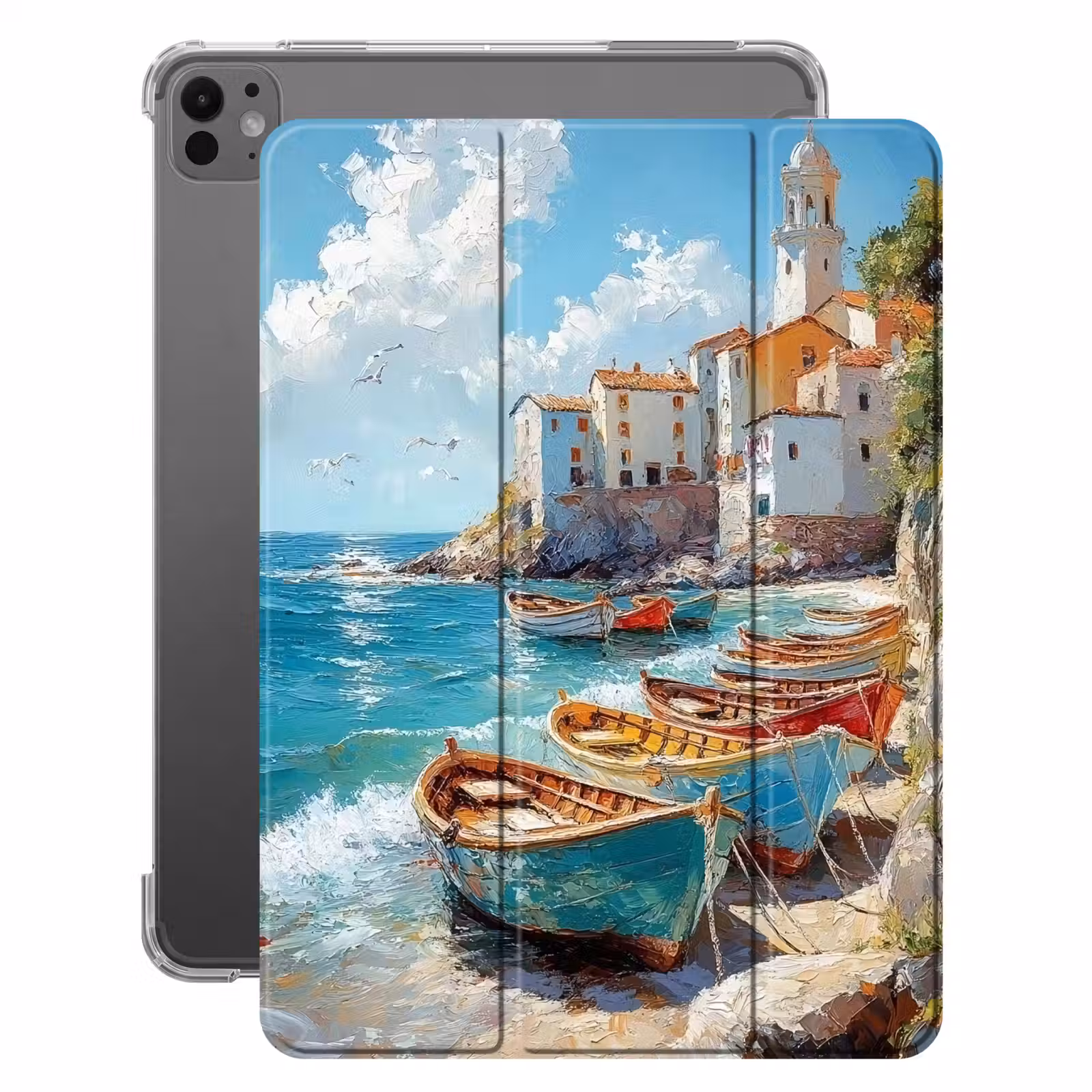 iPad-Hülle - Boote - Felsen - Meer - Sonne — 1