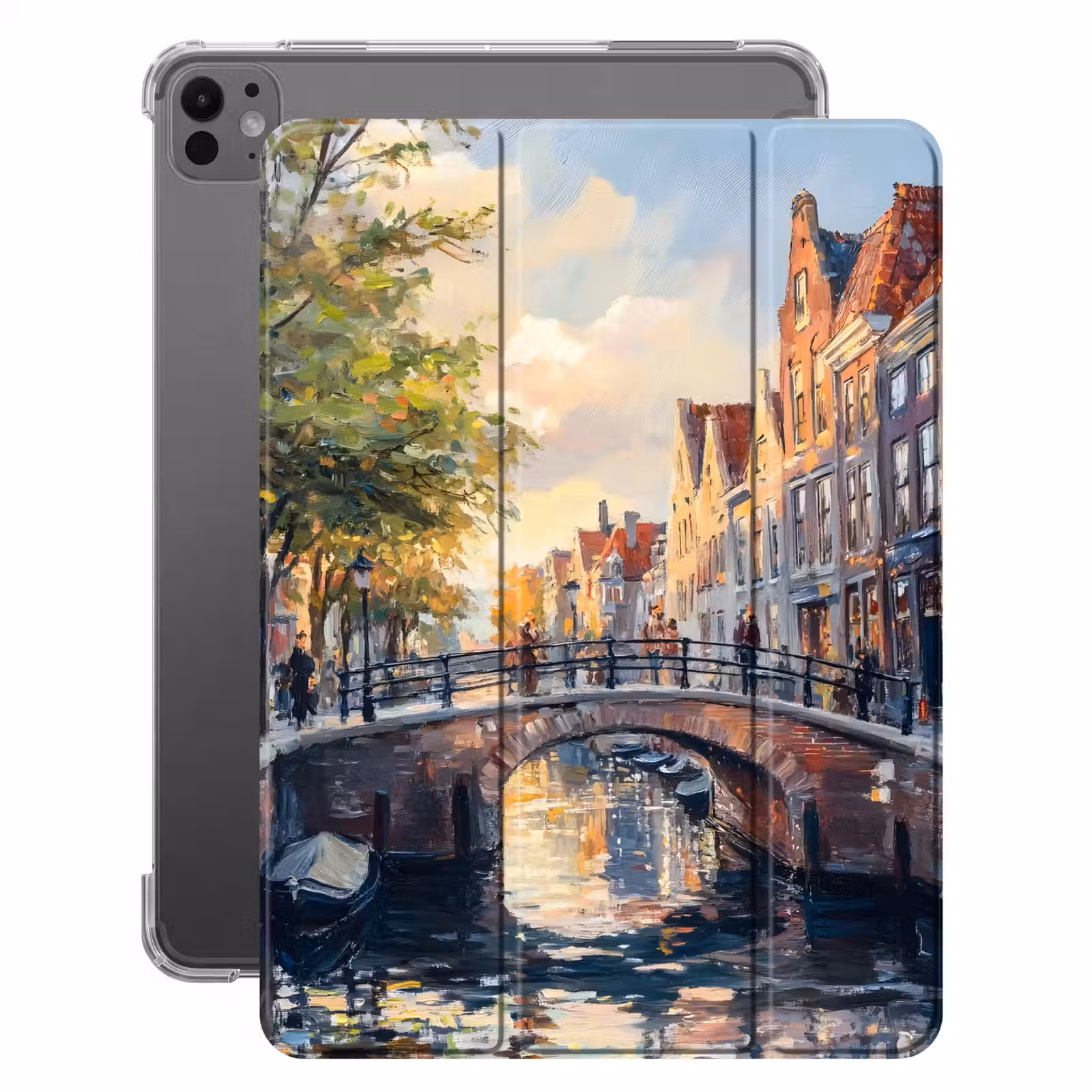 iPad-Hülle - Brücke - Stadt - Häuser - Boot — 1