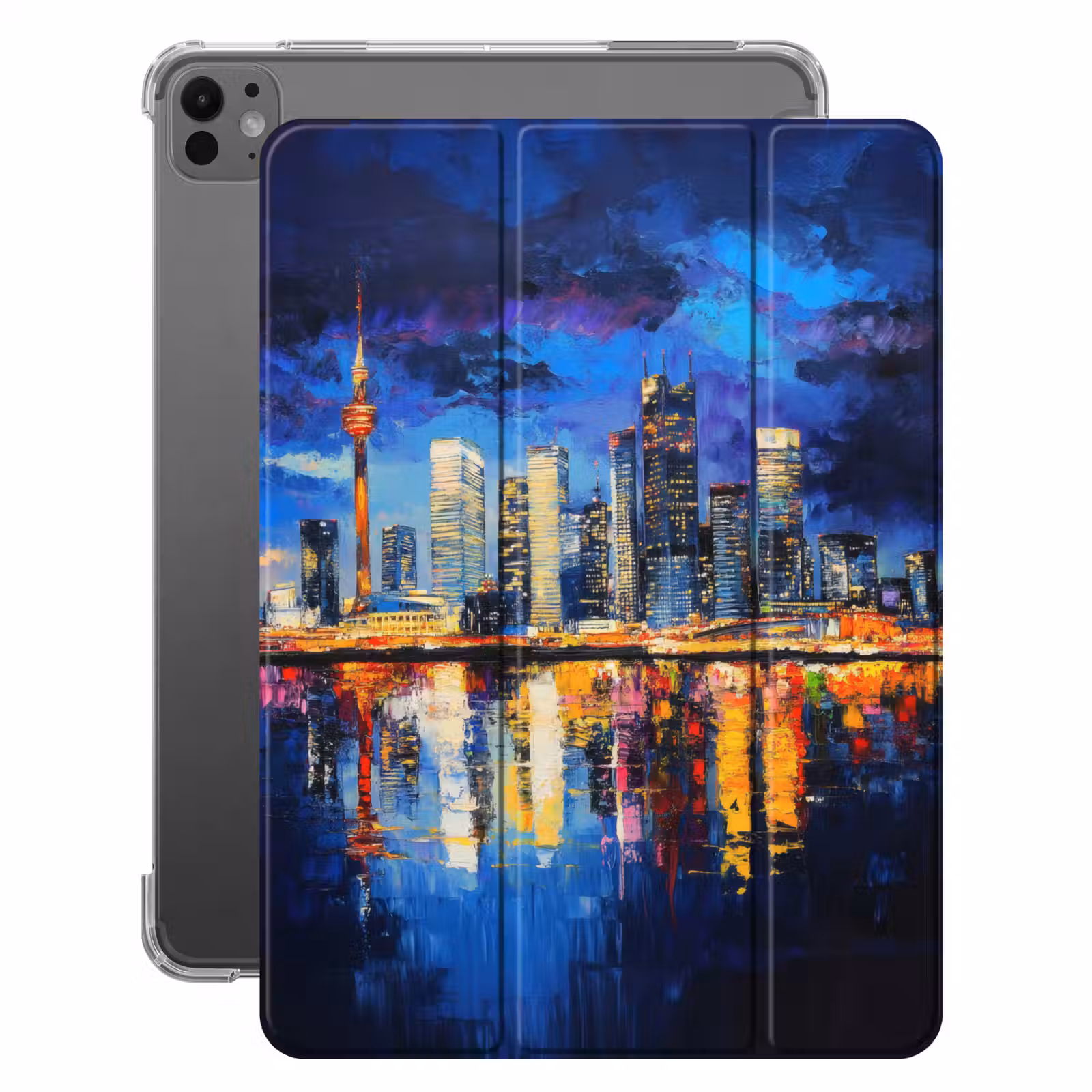 iPad-Hülle - Skyline Toronto - Modern - Stadtlicht - Blau — 1