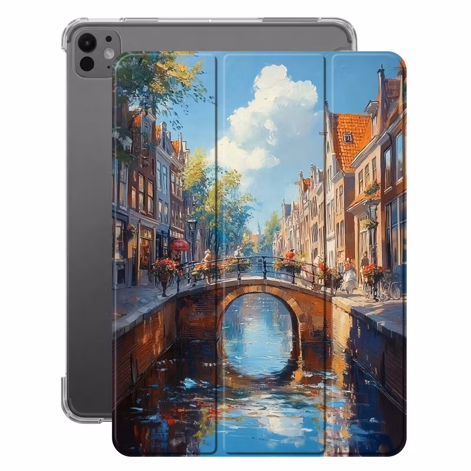 iPad-Hülle - Stadt - Graben - Sonne - Radfahren — 1