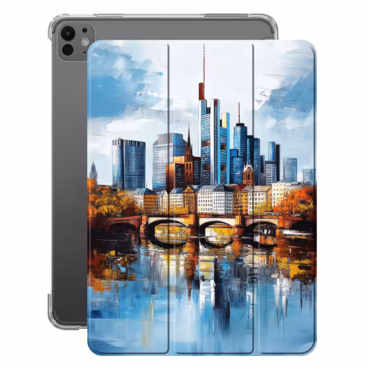 iPad-Hülle - Bäume Frankfurt - Stadt - Skyline - Brücke — 1