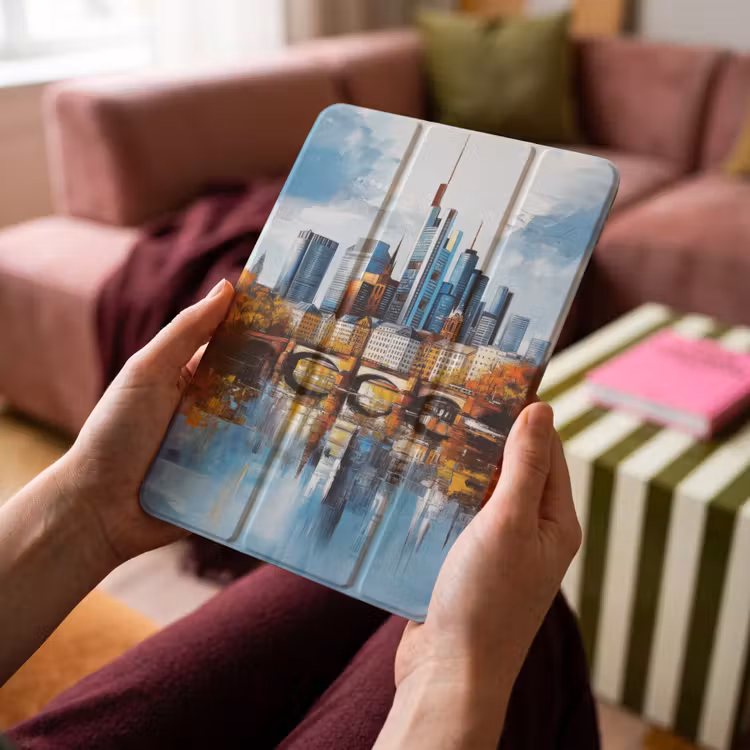 iPad-Hülle - Bäume Frankfurt - Stadt - Skyline - Brücke — 4