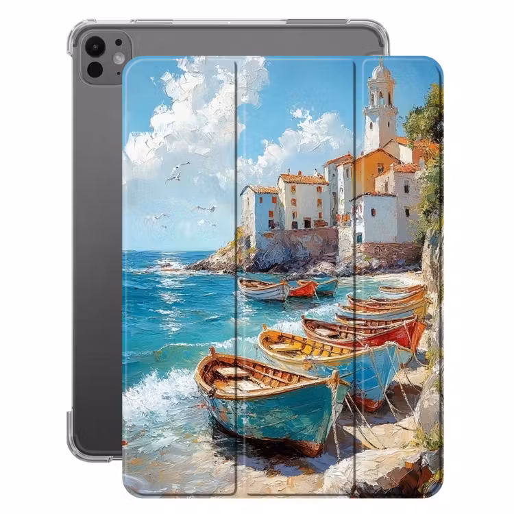 iPad-Hülle - Boote - Felsen - Meer - Sonne — 1