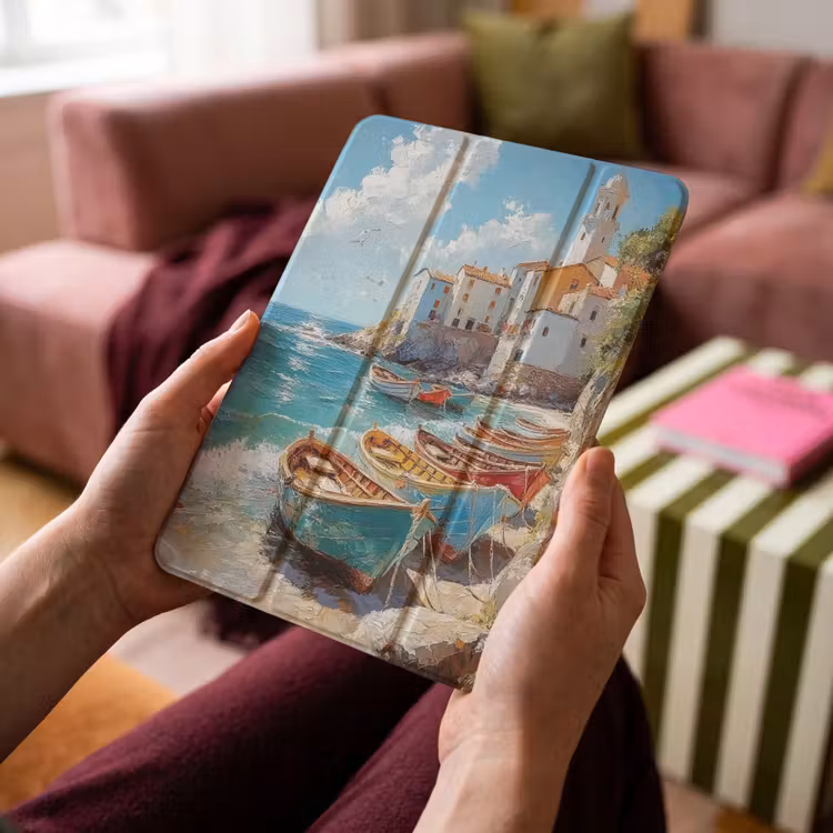 iPad-Hülle - Boote - Felsen - Meer - Sonne — 4