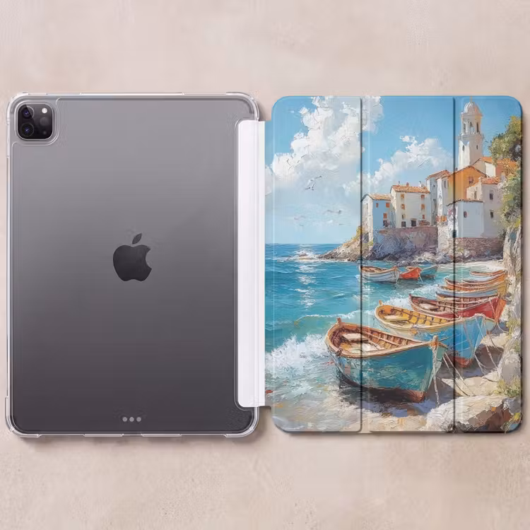 iPad-Hülle - Boote - Felsen - Meer - Sonne — 6