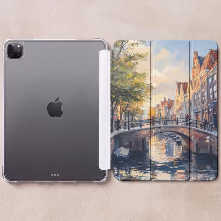 iPad-Hülle - Brücke - Stadt - Häuser - Boot — 6
