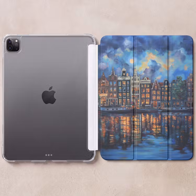 iPad-Hülle - Grachten Amsterdam - Häuser - Stadt - Farbenfroh — 6