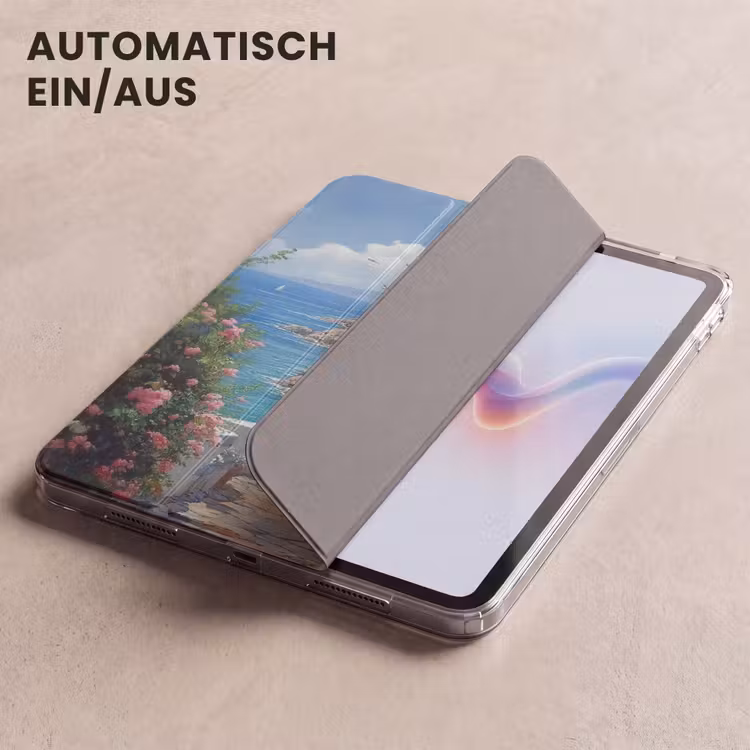 iPad-Hülle - Häuser - Meer - Bäume - Blumen — 5