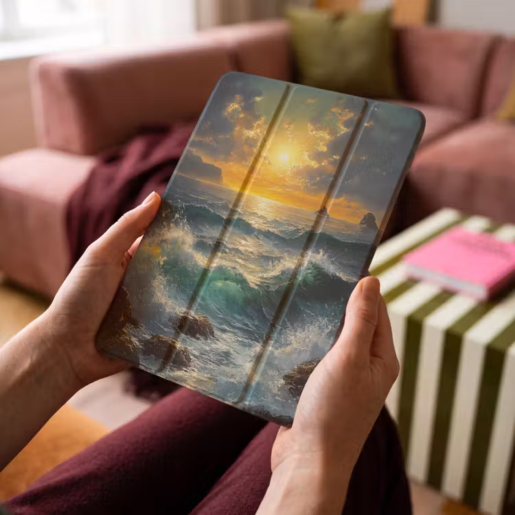 iPad-Hülle - Meer - Sonne - Wellen - Felsen — 4