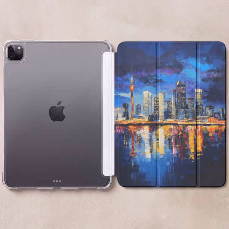 iPad-Hülle - Skyline Toronto - Modern - Stadtlicht - Blau — 6