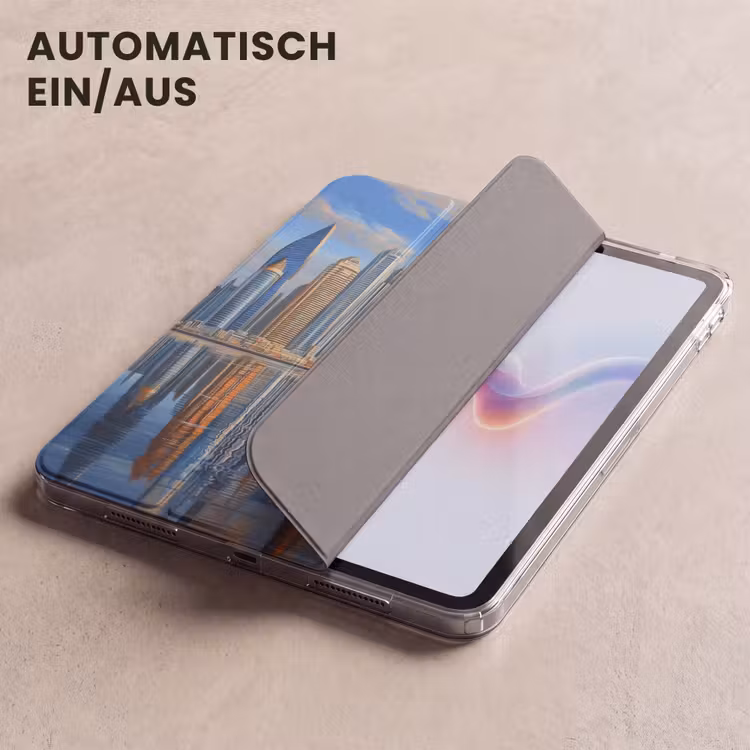 iPad-Hülle - Skyline - Wolkenkratzer - Wasser - Blau — 5