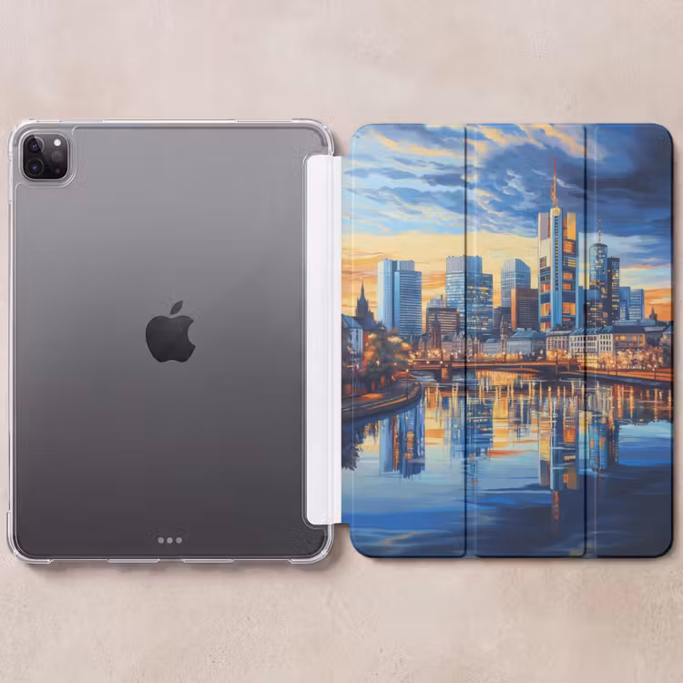 iPad-Hülle - Sonnenuntergang Frankfurt - Stadt - Skyline - Wasser — 6