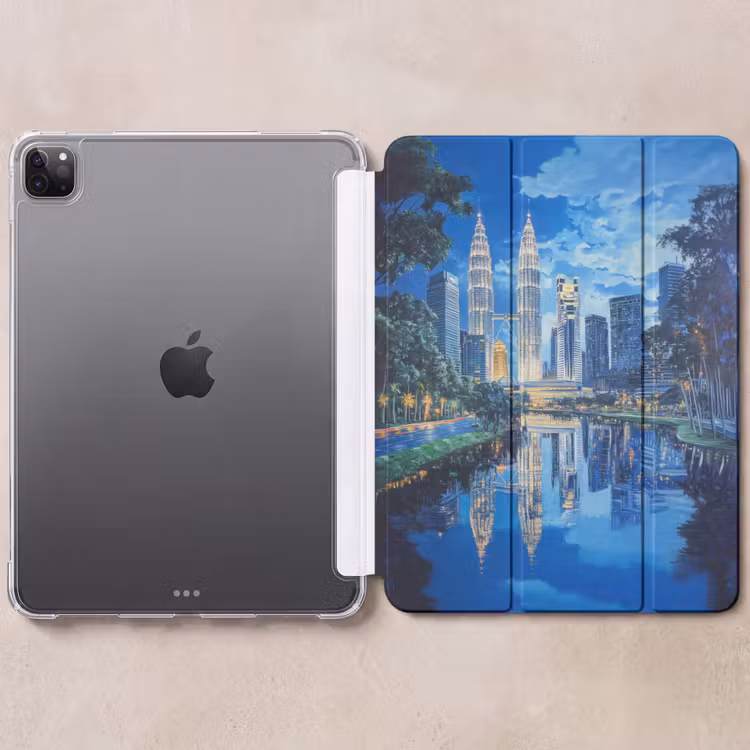 iPad-Hülle - Stadt Kuala Lumpur - Skyline - Wolkenkratzer - Wasser — 6