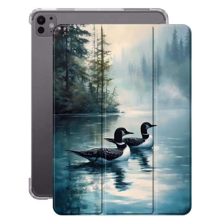 iPad-Hülle - Wald - Wasser - Enten - Neblig — 1