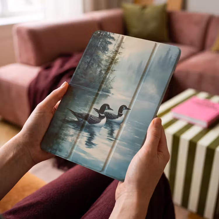 iPad-Hülle - Wald - Wasser - Enten - Neblig — 4