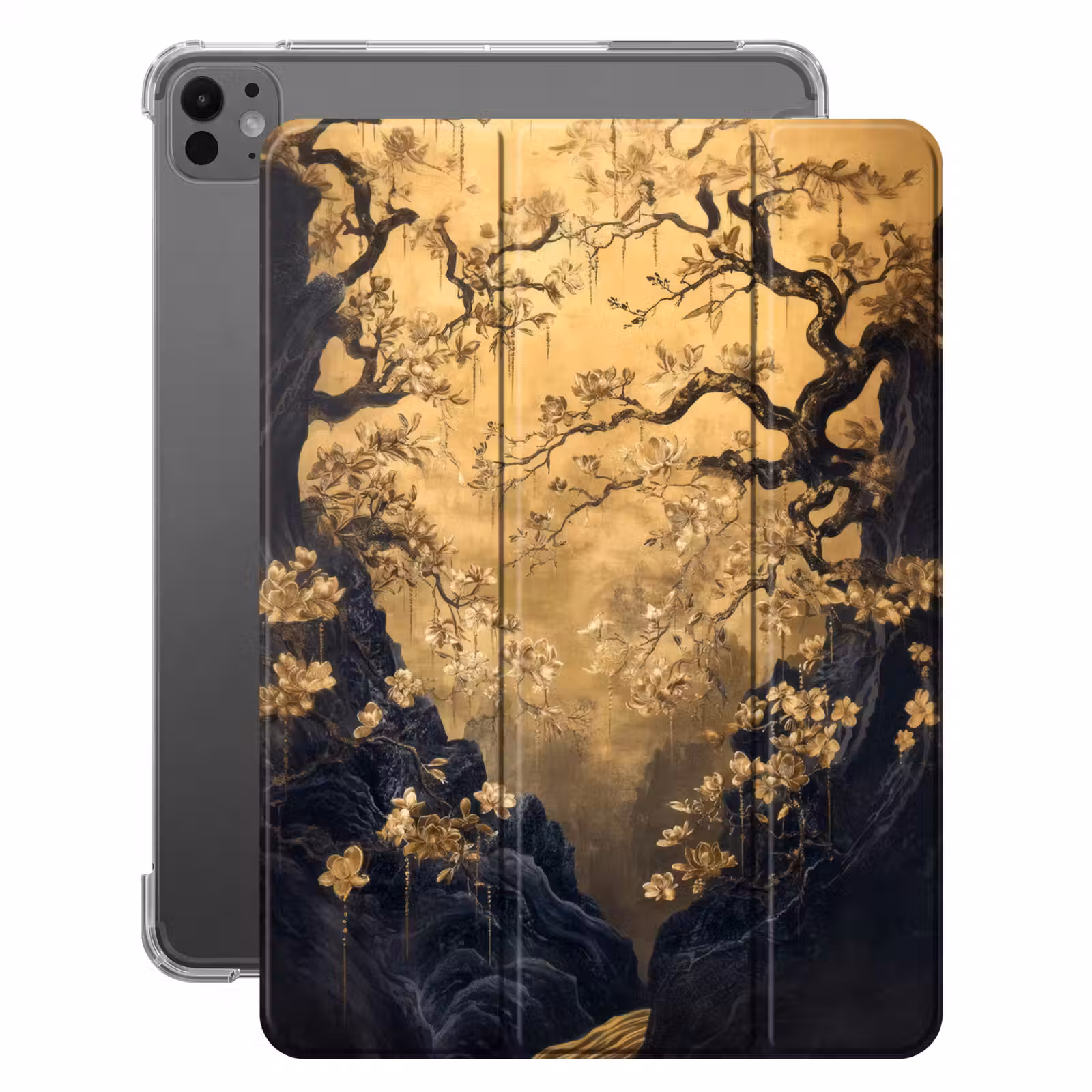 iPad-Hülle - Blumen - Zweige - Gold - Dekorativ — 1