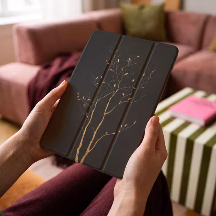 iPad-Hülle - Äste - Blätter - Schwarz — 4