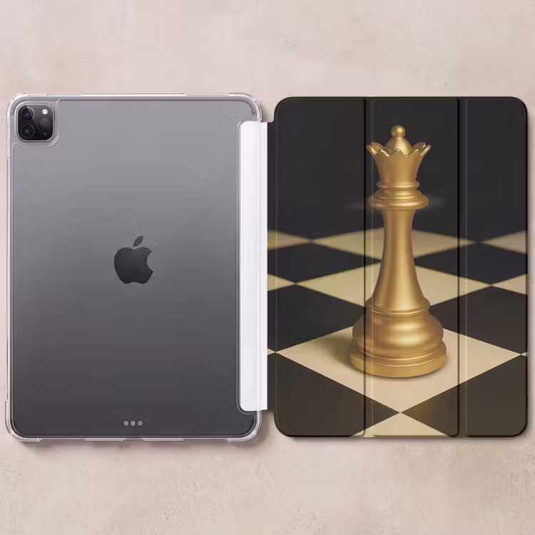 iPad-Hülle - Dame - Schachfigur - Blockiert - Gold — 6