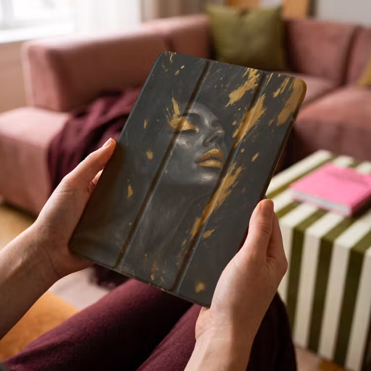 iPad-Hülle - Gesicht - Frau - Farbspritzer - Abstrakt — 4