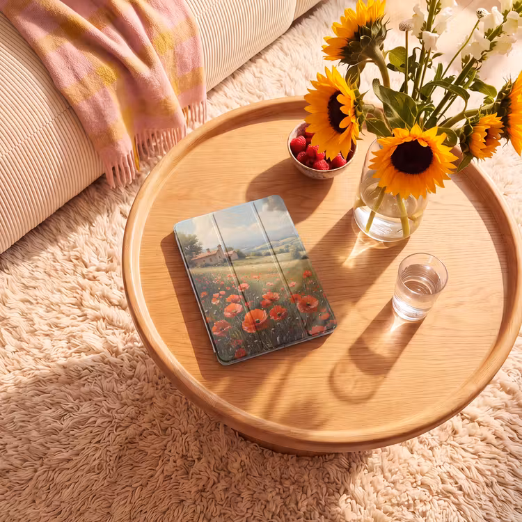 iPad-Hülle - Mohnblumen - Rot - Hügel - Landschaft — 2