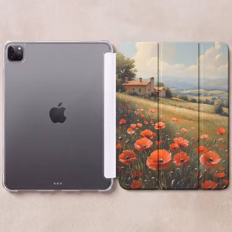 iPad-Hülle - Mohnblumen - Rot - Hügel - Landschaft — 6