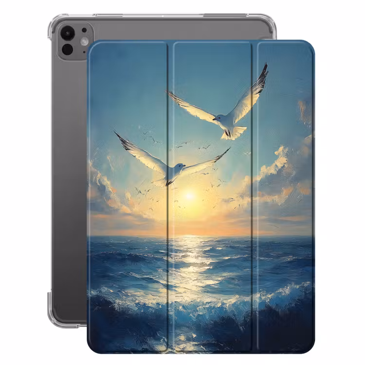 iPad-Hülle - Möwen - Meer - Wolken -Blau — 1