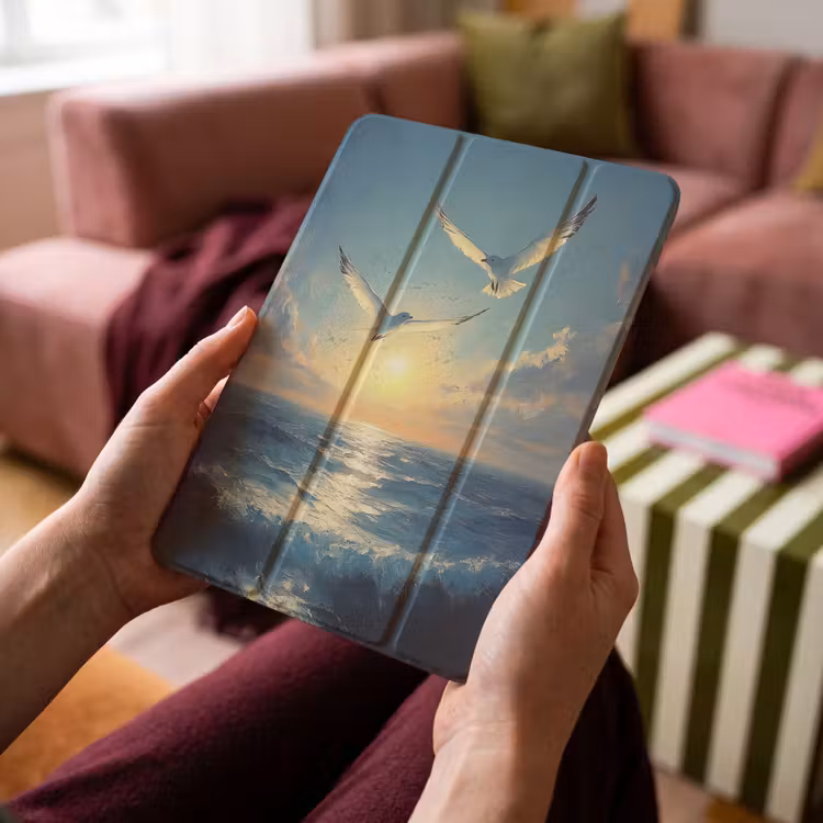 iPad-Hülle - Möwen - Meer - Wolken -Blau — 4