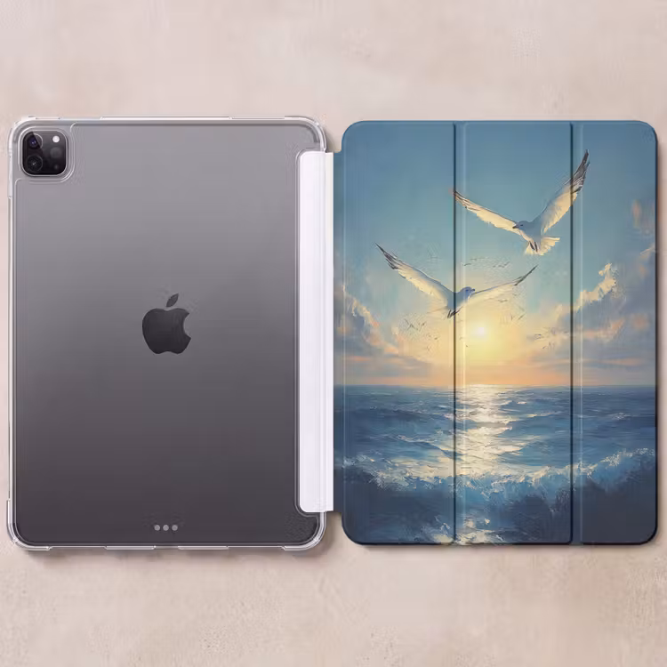 iPad-Hülle - Möwen - Meer - Wolken -Blau — 6