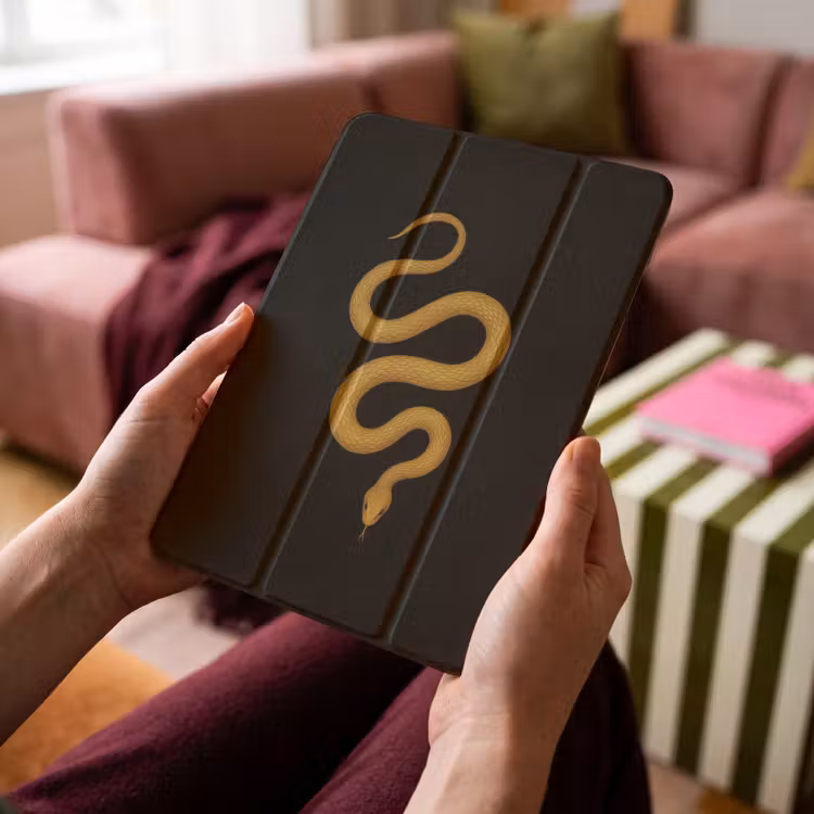 iPad-Hülle - Schlange - Minimalistisch - Gold — 4