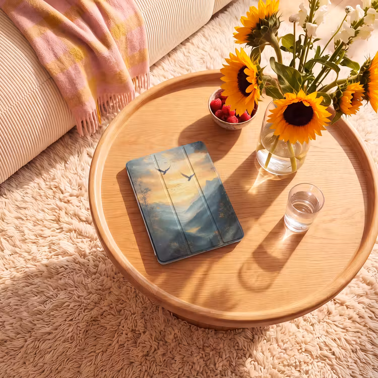 iPad-Hülle - Vögel - Sonne - Bäume - Grün — 2