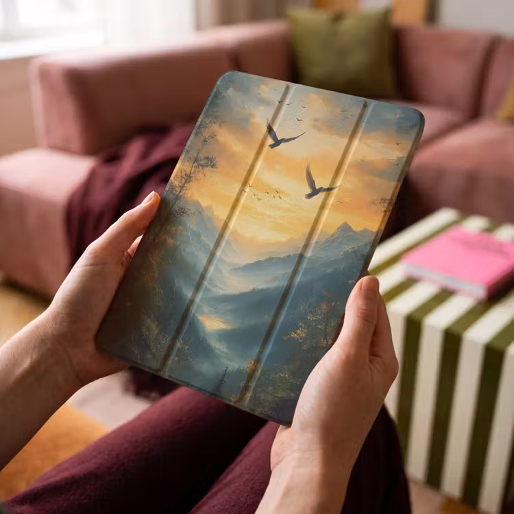 iPad-Hülle - Vögel - Sonne - Bäume - Grün — 4