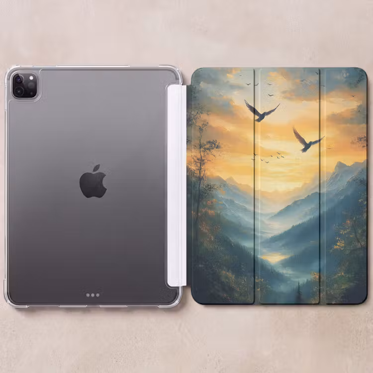 iPad-Hülle - Vögel - Sonne - Bäume - Grün — 6