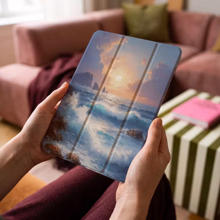 iPad-Hülle - Wellen - Meer - Bunt - Felsen — 4