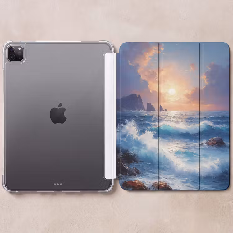 iPad-Hülle - Wellen - Meer - Bunt - Felsen — 6