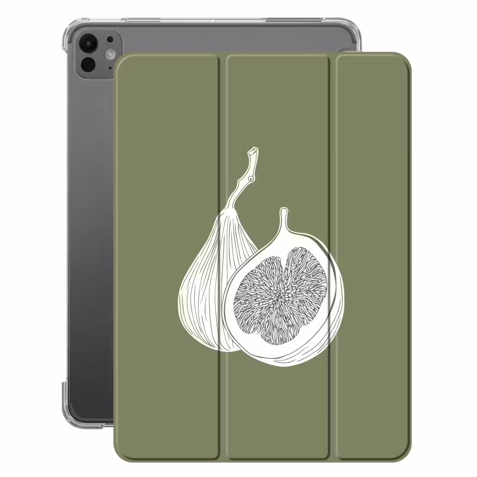iPad-Hülle - Feigen - Minimalistisch - Gezeichnet - Moosgrün — 1