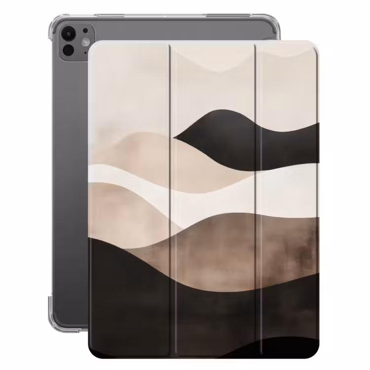 iPad-Hülle - Abstrakt - Landschaft - Wellen - Cremefarben — 1