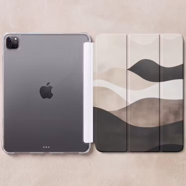 iPad-Hülle - Abstrakt - Landschaft - Wellen - Cremefarben — 6