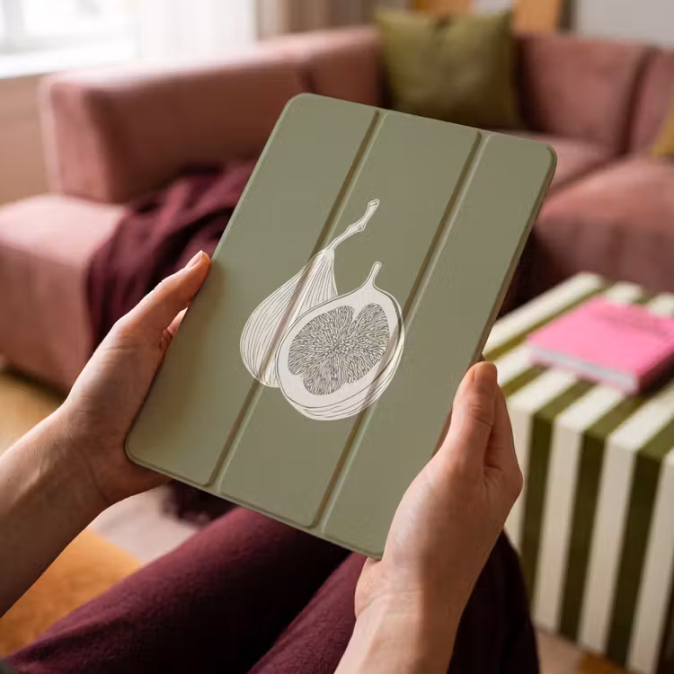 iPad-Hülle - Feigen - Minimalistisch - Gezeichnet - Moosgrün — 4