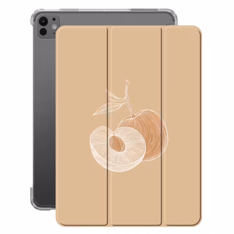 iPad-Hülle - Pfirsich - Strichzeichnung - Grube - Beige — 1