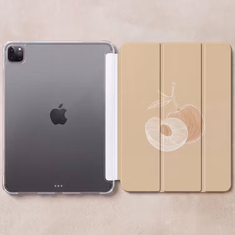 iPad-Hülle - Pfirsich - Strichzeichnung - Grube - Beige — 6
