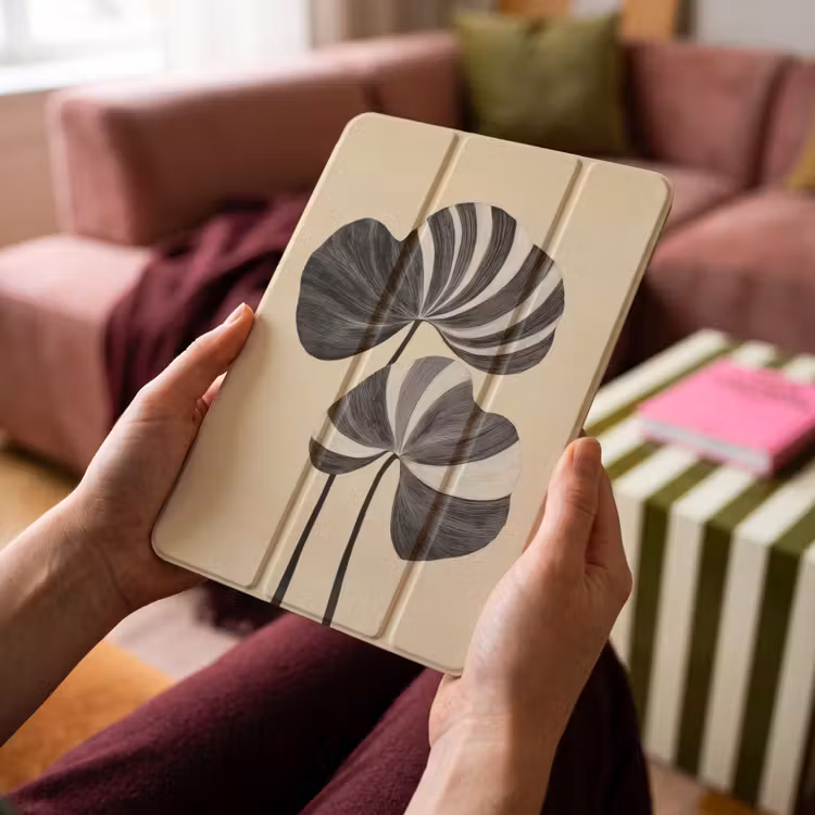 iPad-Hülle - Schwarz - Blätter - Streifen - Minimalistisch — 4