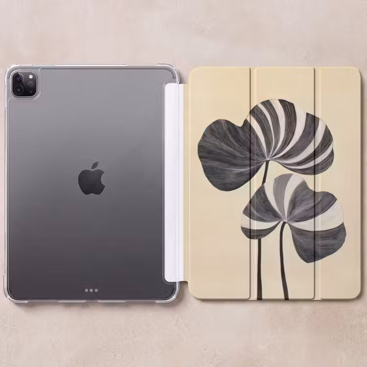 iPad-Hülle - Schwarz - Blätter - Streifen - Minimalistisch — 6
